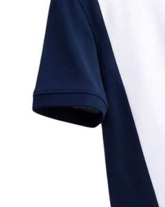 Achetez un nouveau polo pour homme personnalisé à manches courtes, à blocs de couleur, avec fermeture éclair, décontracté, tricoté, coupe classique - Product Image 5