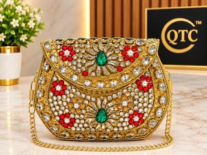 Handmade Pearl Rhinestone Evening Bag Mosaic <b>Clutch</b> Purse Chain Strap <b>Wedding</b> Party Handbag - Product Image 3
