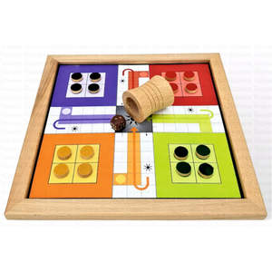 Jeu de société Ludo en bois fait main, bois de hêtre de qualité supérieure, jeux de table classiques pour la famille, jouets éducatifs écologiques pour enfants et adultes - Product Image 1