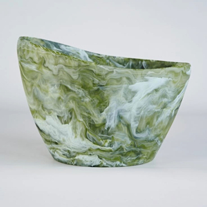 Bol de service en résine effet marbre vert, résistant à la chaleur, non revêtu, vaisselle pour la décoration de table de fête et de mariage, bol à salade de fruits - Product Image 5