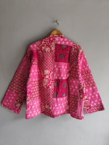 Quilted <b>Patchwork</b> <b>Jacket</b> Women's Mandarin Collar Full Sleeve Cotton Autumn Style Regular Length Patch Designs gift for her - Product Image 6