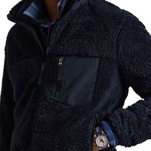 Men's Custom Stand Collar Polar Fleece Sherpa <b>Jackets</b> Berber Shearling Long Sleeve Reversible Design <b>Zip</b> <b>Up</b> Men's Fleece <b>Jackets</b> - Product Image 4