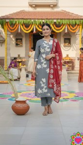 New Designer Party Wear Slub Cotton Fabric With All Over Printed Design - Product Image 4