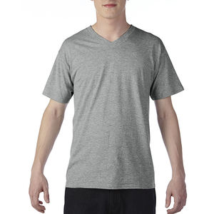 Camiseta de Cuello en V Extra Grande para Hombre, con Logotipo Personalizado OEM, 100% Algodón, de Alta Calidad, Diseño Personalizado - Product Image 5
