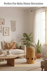 Escultura de Cactus de Jacinto de Agua Tejida a Mano, Adorno de Mimbre Natural y Seagrass para Decoración del Hogar, Ecológico y Hecho a Mano - Product Image 6