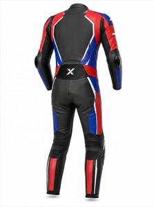 Combinaison de moto en cuir une pièce X Racing |   Noir Rouge Bleu |   Fabricant OEM ODM |   Qualité de conception haut de gamme |   Vêtements de course - Product Image 3