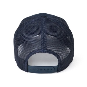 Gorra Trucker Personalizada al por Mayor con Parche de Cuero, Azul Marino de Moda, Gorra de Malla de 5 Paneles con Visera Curva, Alta Calidad para Exteriores - Product Image 3