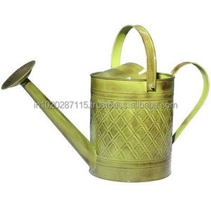 <b>Metal</b> galvanized water can with durable <b>enamel</b> <b>paint</b> finished displaying bright flower designs suitable <b>for</b> patio and garden use - Product Image 2