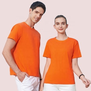 Haute qualité 180gsm 60% coton 40% Poly CVC unisexe basique décontracté minimaliste t-shirt couleur unie à manches courtes col rond T-shirt - Product Image 6