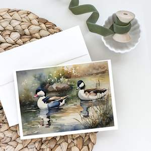 Whimsical Bufflehead A7 Tamaño 5x7 Tarjetas de notas en blanco Paquete de 8 con sobres Tarjetas de felicitación - Product Image 2