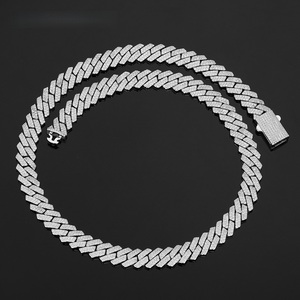 Collier chaîne à maillons de 16 mm pour homme en argent 925 avec moissanite, design de créateur, style hip-hop, bijou de luxe glacé, cadeau pour homme, tendance - Product Image 2