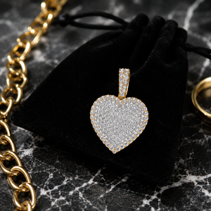 Collar con Colgante de Corazón con Diamantes Cultivados en Laboratorio en Oro Sólido de 10K, Estilo Hip Hop, Joyería Fina para Regalos del Día de San Valentín - Product Image 3
