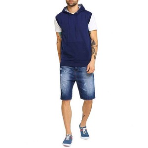 Sudadera con Capucha sin Mangas para Hombre, Color Sólido, Algodón French Terry, Informal, con Bolsillo, Corte Regular, para Otoño - Product Image 5