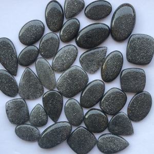 Cabochon de pierre gemme naturelle de qualité supérieure, en pierre de soleil noire naturelle, lisse, taille libre, poli, vente en gros, très demandé - Product Image 2