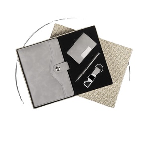 Lujo 4-en-1 Caja de regalo de negocios Set Cuero hecho a mano Logotipo personalizado Promocional Ejecutivo Corporativo Regreso a la escuela Surtido de regalos - Product Image 1