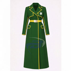 Manteau en laine de haute qualité pour femmes, ceinturé, style trench-coat, long, pour les membres de la sororité CEPhi. - Product Image 1