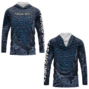 Sudadera con Capucha de Pesca Personalizada para Hombre, 100% Poliéster, Ventilación de Malla, Secado Rápido, Estampado con Patrón de Diamantes Morados - Product Image 2