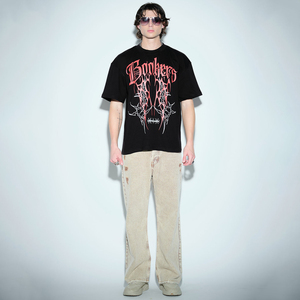 <b>Gothic</b>-Style Graphic O-Neck Loose Fit Printed Tees for Men Custom Drop Shoulder Men's T-Shirts Cotton Stylish Street T-Shirt - Product Image 3