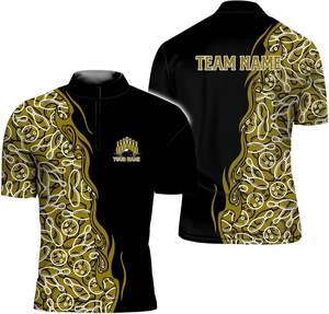 Custom Logo Team Wholesale Blank Cheap Kid Kit Man <b>Bowling</b> Shirts Zip Dry Fits Sublimation <b>Bowling</b> Jersey Polo Tshirt - Product Image 2
