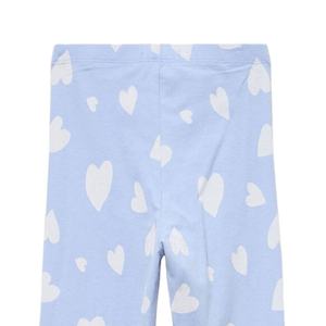Leggings en coton bleu pastel pour filles, taille élastique, élasthanne, doux, extensibles, coupe ajustée, pantalon décontracté tendance pour enfants, à porter tous les jours en été - Product Image 4