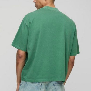 เสื้อยืดผู้ชายสีเขียว สไตล์สตรีทแฟชั่น คอกลม แขนสั้น ทรงหลวม ผ้าฝ้าย 100%  แบบทางการ ป้องกันขนร่วง - Product Image 2