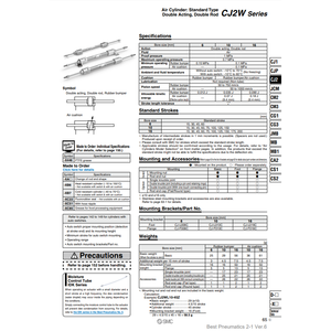 กระบอกลมนิวเมติก SMC CDJ2WB16-30Z-B ชิ้นส่วนนิวเมติก - Product Image 2
