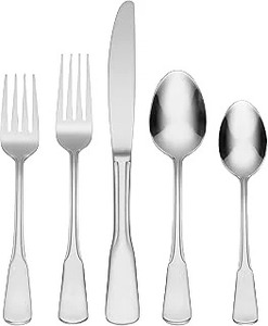 Ensemble de couverts classiques en acier inoxydable poli miroir, 4 pièces, fourchette, couteau, cuillère, passe au lave-vaisselle, couverts de mariage - Product Image 4
