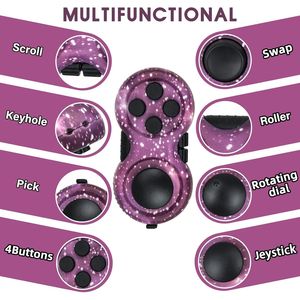 Gioco Antistress Originale con 8 Funzioni, Controller Classico Gommato per Fidget Cube con Cordino, Ottimo per la Concentrazione - Product Image 4