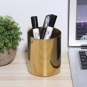 Manufacturer Brass Pen Holder Jar Makeup <b>Brush</b> Container Hexagonal Brass Pencil Jar Holder Top Design - Product Image 2