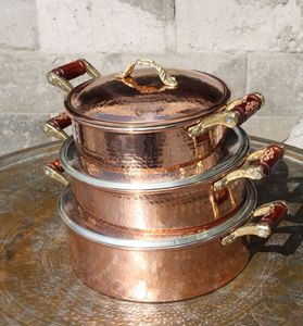 Classic Copper <b>Cooking</b> Casserole with Lid Deep Stock <b>Pot</b> for Kitchen Restaurant Home Hotel Catering Use Durable Build - Product Image 3