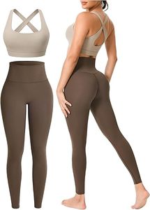 High Demand Workout Sets for Women 2 Piece Seamless High-Waisted Leggings & Cross Back Padded Sports Bra for Yoga <b>Pilates</b> OEM - Product Image 2