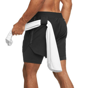 Pantalones Cortos Deportivos de Spandex/Poliéster para Hombre con Logotipo Personalizado, Secado Rápido, Transpirables, Cintura Elástica, para Entrenamiento Atlético, Correr, Ropa Deportiva al por Mayor - Product Image 3