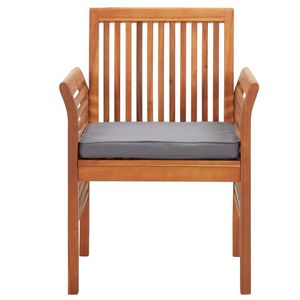 Solid Acacia Wood Dining Chair with Brown <b>Frame</b> and Dark <b>Grey</b> Cushion - Product Image 2
