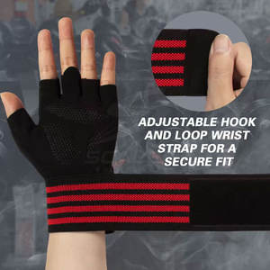 Gants de sport en néoprène de qualité supérieure à demi-doigts avec fermeture à lacets, antidérapants et respirants pour l'entraînement physique et la musculation - Product Image 5