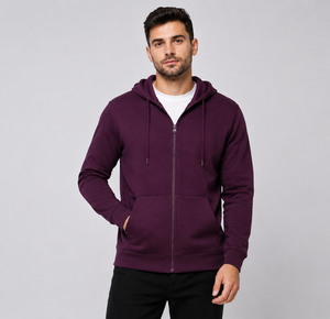 Casual <b>men's</b> hooded <b>zip</b> <b>top</b> delivering modern comfort breathable softness and stylish versatility for everyday relaxed fashion - Product Image 1