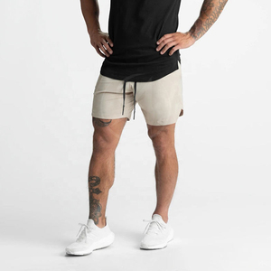 Shorts de playa de malla para hombre, baratos al por mayor, de secado rápido, tallas grandes, lisos, para gimnasio, entrenamiento físico, con bolsillos. - Product Image 4