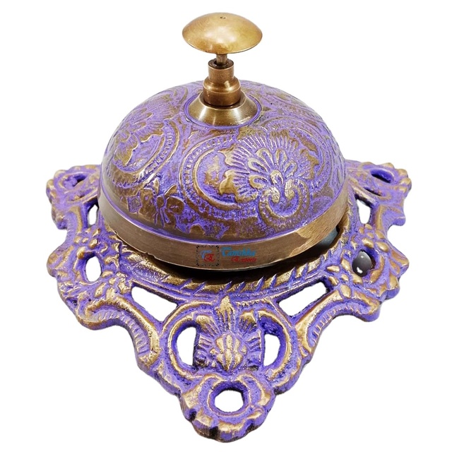 High Quality Vintage Brass Flower Design Table Desk Bell for Calling Service Office Hotel Receptions Tabletop Item