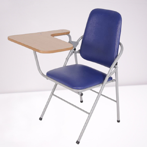 Silla de oficina de malla de cuero ajustable para sala de conferencias y escuela, reposabrazos plegable, Reunión, estudio, escritura y tableta, silla de entrenamiento - Product Image 1