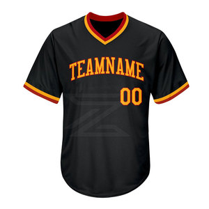 Maillot de baseball personnalisé de haute qualité, 100 % polyester, pour équipe, grande taille, manches courtes, en vente - Product Image 2