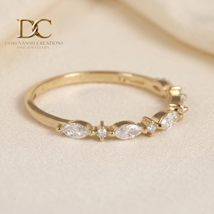 แหวนทองคำแท้ 14KT งานแฮนด์เมด ประดับเพชรทรงบริลเลียนท์ ผลิตในห้องปฏิบัติการ รับรองโดย IGI เครื่องประดับสำหรับผู้หญิง เหมาะสำหรับงานแต่งงานและงานปาร์ตี้ - Product Image 3