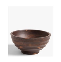 Bol rustique en bois sur pied, plateau décoratif surélevé pour fruits, noix, desserts, collations et décoration de table contemporaine