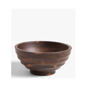 Cuenco de madera rústico con base elevada, decorativo, para servir frutas, nueces, postres, bocadillos y para decorar la mesa del hogar de forma contemporánea - Product Image 2