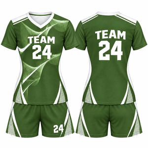 Uniforme de Voleibol para Mujer Sublimado Personalizado, Transpirable y de Secado Rápido, Venta al Por Mayor OEM, Conjunto Deportivo con Jersey de Cuello en V y Pantalones Cortos - Product Image 6