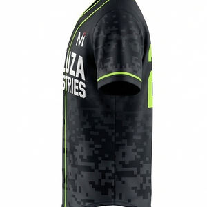 Maillot de baseball professionnel camouflage numérique vert fluo noir uniforme sportif d'équipe respirant MALUZA INDUSTRIES - Product Image 4