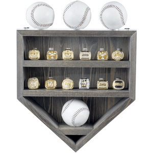 MyGift Hot Seller Présentoir mural en forme de baseball pour bagues et balles de championnat pour souvenirs sportifs - Product Image 2