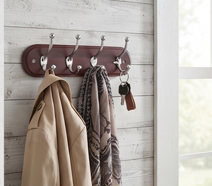 Premium Wooden Wall Mount <b>Hook</b> Rack With Stainless Steel <b>Hooks</b> Classic Design For Clothing Storage Stylish Home Decor - Product Image 6
