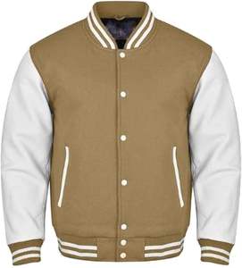 Chaqueta Varsity para Hombre, Talla Grande, con Mangas de Cuero y Cuerpo de Lana, Nuevo Diseño, para Uso en Exteriores, Precios al por Mayor - Product Image 1