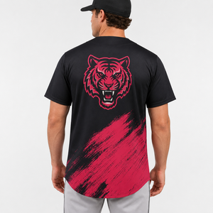 Uniforme de Béisbol de Alta Calidad, Última Moda, Transpirable, de Poliéster, Talla Grande, Parte Delantera Corta, Color Personalizado, Servicio OEM - Product Image 4