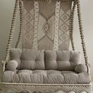 Columpio Doble de Macramé para Jardín, Columpio Colgante, Columpio para Balcón, Columpio para Patio, Silla Colgante de Macramé - Product Image 1