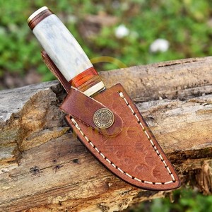 Handmade Damascus Steel Hunting <b>Knife</b> with Natural <b>Bone</b> <b>Handle</b> | Full Tang Fixed Blade Outdoor Camping & Survival <b>Knife</b> - Product Image 5